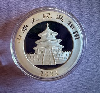 Moneda Plata Panda 30g 2022 Color 10 Yuan