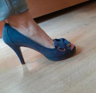 Zapatos de tacón azul talla 38