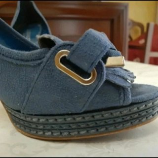 Zapatos de tacón azul talla 38
