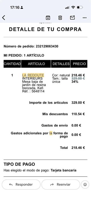 Mesa baja de jardín ratán