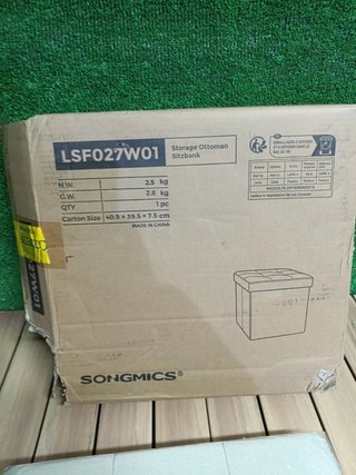 SONGMICS Banco de 38 cm con almacenamiento
