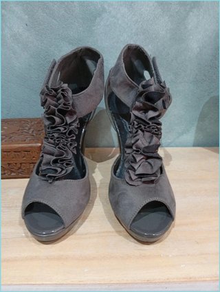 Sandalias Vintage Marypaz Tacón Plataforma Gris An