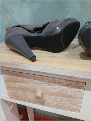 Sandalias Vintage Marypaz Tacón Plataforma Gris An