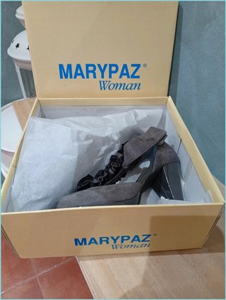 Sandalias Vintage Marypaz Tacón Plataforma Gris An