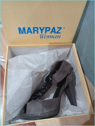 Sandalias Vintage Marypaz Tacón Plataforma Gris An