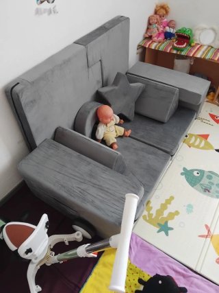 Sofá modular infantil gris