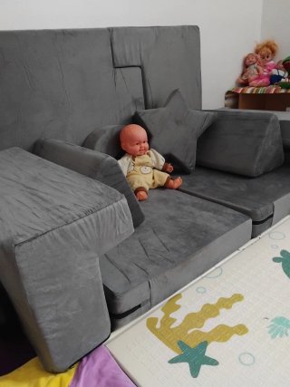 Sofá modular infantil gris