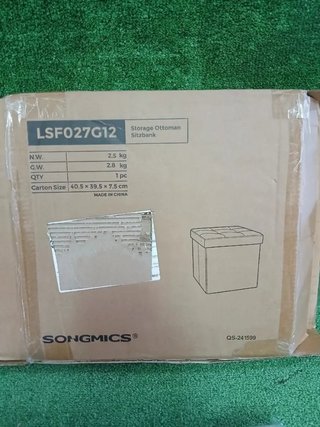 SONGMICS LSF027G12 Puff Almacenaje 38 cm, Baúl