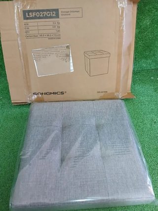 SONGMICS LSF027G12 Puff Almacenaje 38 cm, Baúl