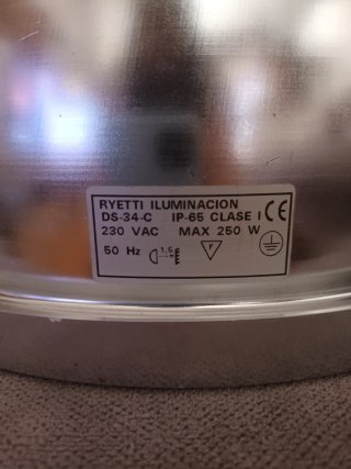 Lote 5 Lámparas Industriales Ryetti DS-34-C 70s