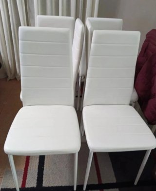 6 Sillas Polipiel Blancas Nuevas