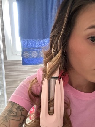 Rizador de pelo rosa