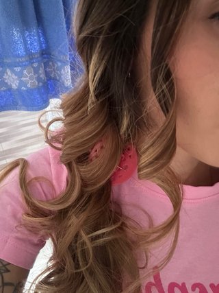 Rizador de pelo rosa