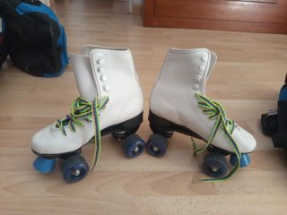 Patines blancos 4 ruedas paralelo Talla 37