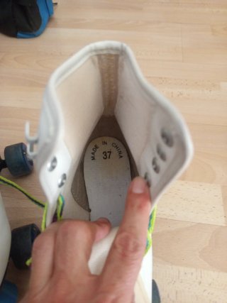 Patines blancos 4 ruedas paralelo Talla 37