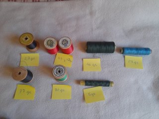 14 Bobinas de Hilo, Fabra y Coats, J & P Coats.