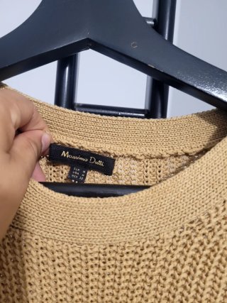 Vestido de punto sin mangas beige Talla única