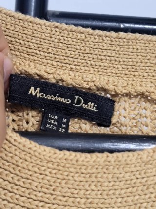 Vestido de punto sin mangas beige Talla única