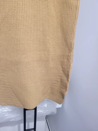Vestido de punto sin mangas beige Talla única