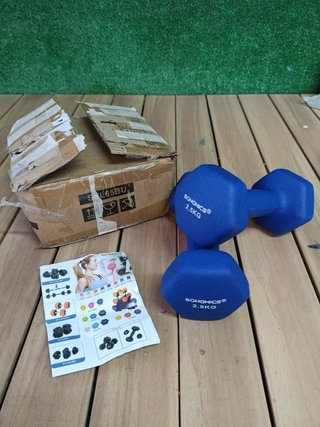 SONGMICS SYL65BU Pack de mancuernas de 2,5 kg Azul