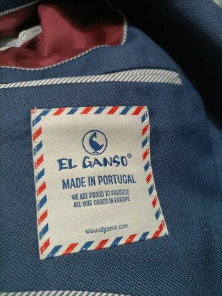 Americana El Ganso Talla 50 Azul Forro Verde