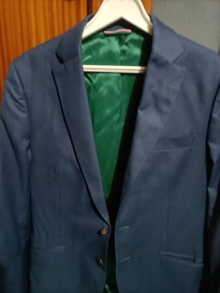 Americana El Ganso Talla 50 Azul Forro Verde