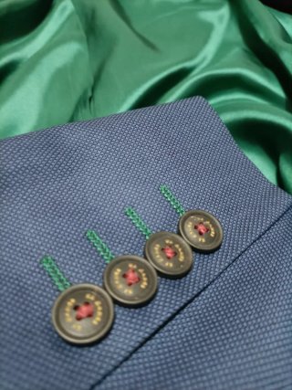Americana El Ganso Talla 50 Azul Forro Verde