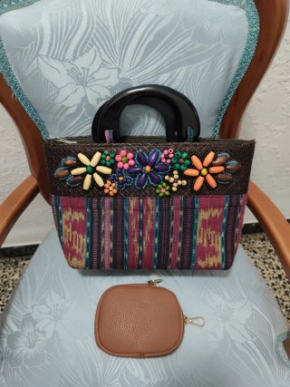 Lote Bolso Mano Mujer + Cartera Marrón