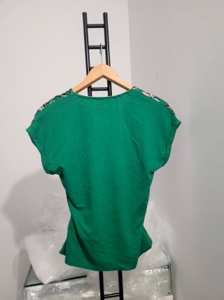 Blusa Salsa verde estampado floral talla S