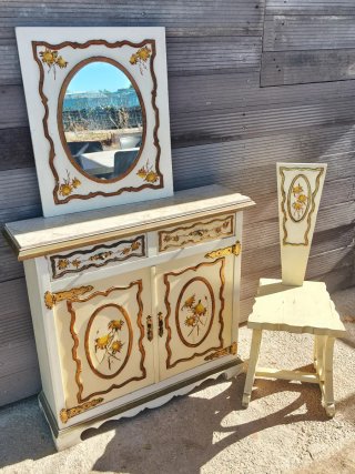 Recibidor Antiguo Vintage Madera y Cristal
