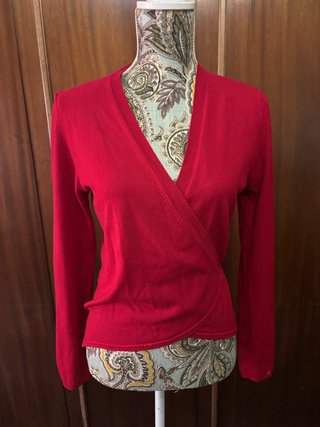 Chaqueta cruzada roja manga larga