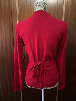 Chaqueta cruzada roja manga larga