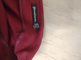 Falda pantalón Stradivarius granate con cordones