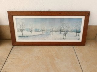 Quadro con cornice paesaggio invernale