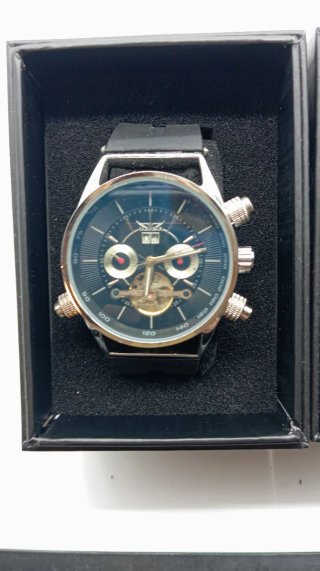 Orologio Automatico Uomo Nero e Oro