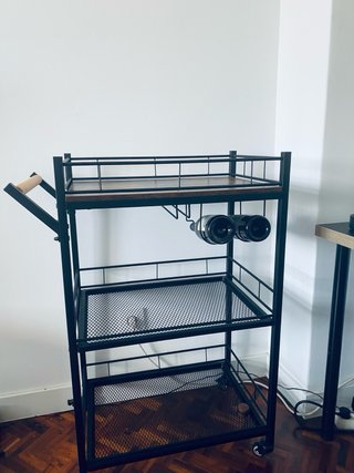 Carrito Bar Industrial Metal y Madera