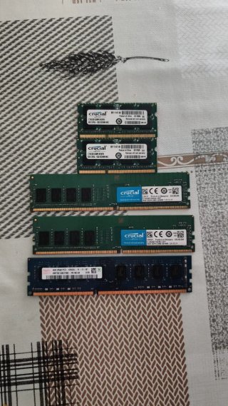 Lote Memorias RAM Crucial DDR3 y DDR4