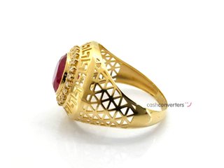 sello oro 18k con piedra con circonita