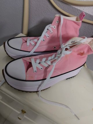 Zapatillas Converse plataforma rosas
