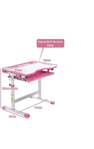 Escritorio infantil reclinable y ajustable