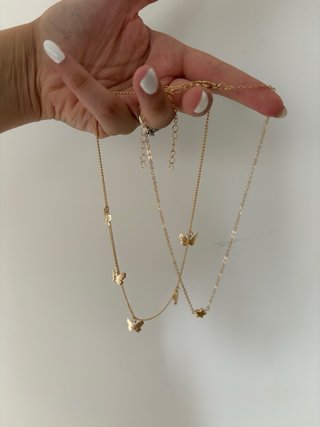 Collana oro con farfalle e stella