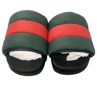 Chanclas Gucci Goma Verde y Rojo