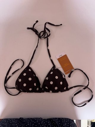 Bikini Mango Negro Lunares Blancos