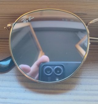 Occhiali Ray-Ban Rotondi Oro Marrone