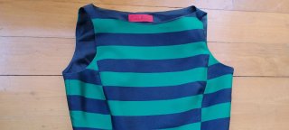 Vestido Carolina Herrera Rayas Azul/Verde