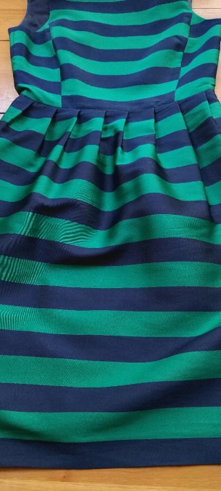 Vestido Carolina Herrera Rayas Azul/Verde