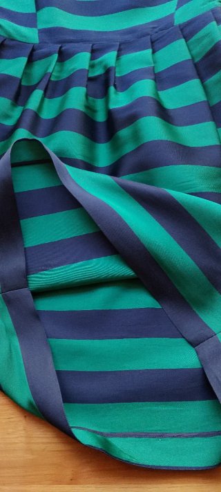 Vestido Carolina Herrera Rayas Azul/Verde