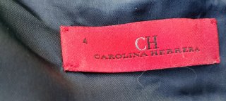 Vestido Carolina Herrera Rayas Azul/Verde