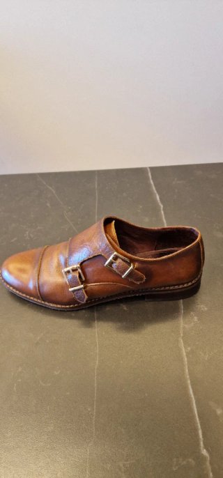 Zapatos de vestir doble hebilla marrones
