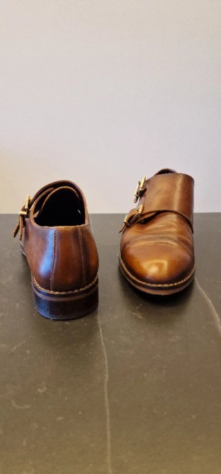 Zapatos de vestir doble hebilla marrones